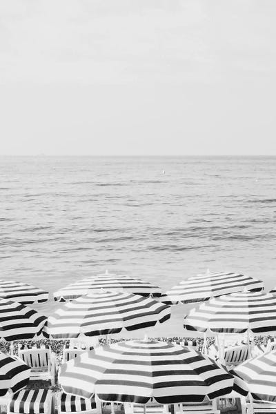 Grace Digital Art Co: Riviera Umbrellas Black And White by Grace Digital Art Co