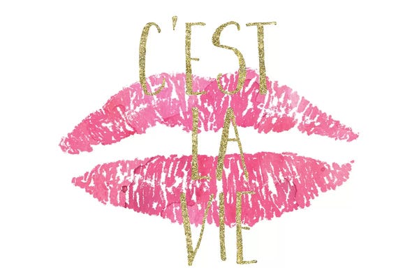 Lips: C'est La Vie by Grace Digital Art Co