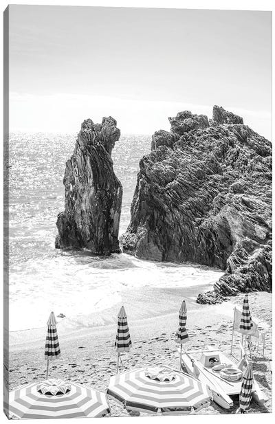 Cinque Terre In Black & White Canvas Art Print - Beach Vibes