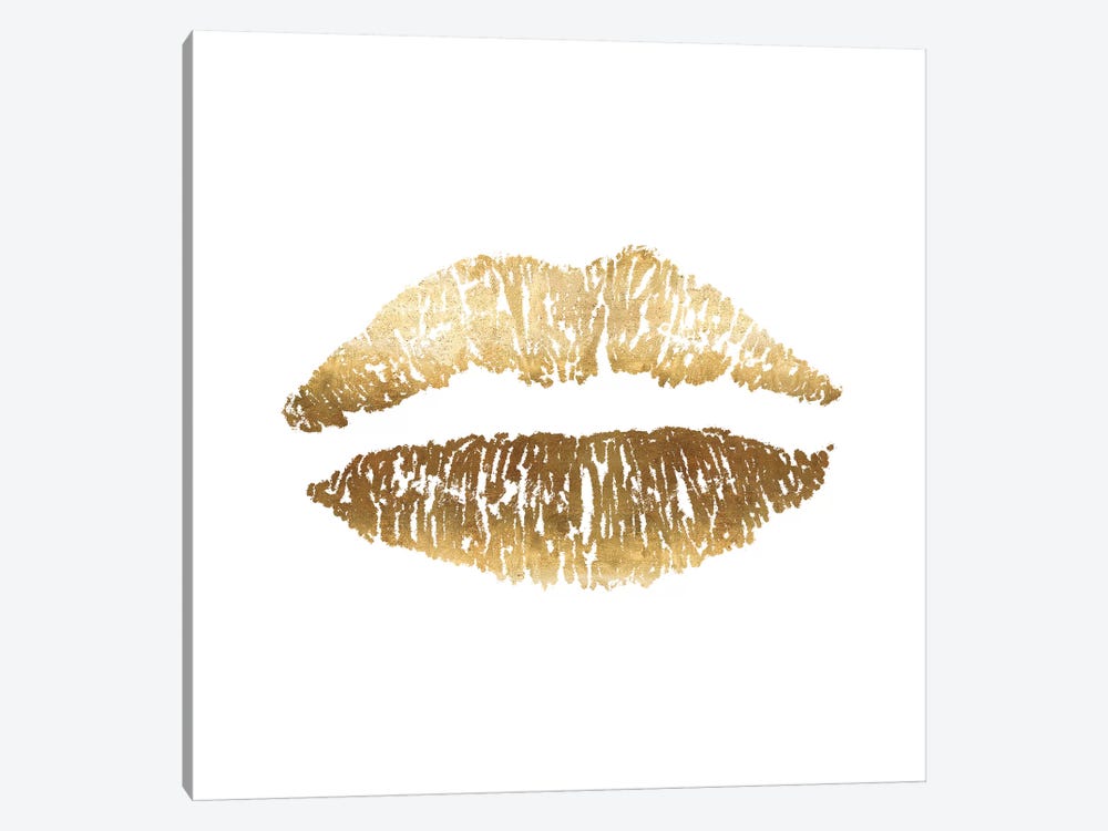 Gold Lips Print by Grace Digital Art Co 1-piece Canvas Artwork