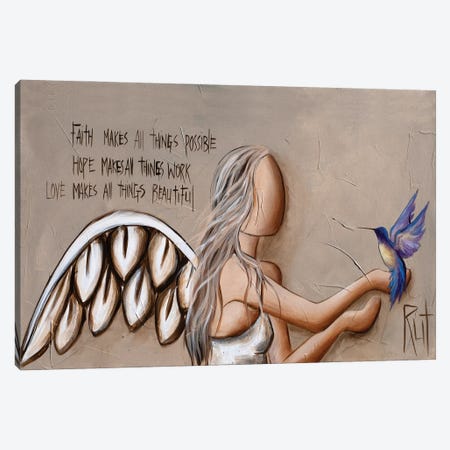 Faith Hope Love Canvas Print #RAC12} by Ruth's Angels Canvas Artwork
