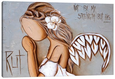 Not By My Strength Canvas Art Print - Ruth's Angels