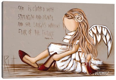 She Is Clothed With Canvas Art Print - Angel Art