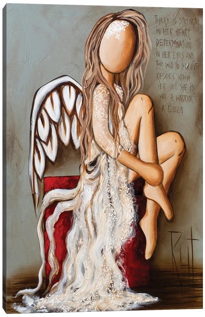 There Is Strength In Her Canvas Art Print - Angel Art