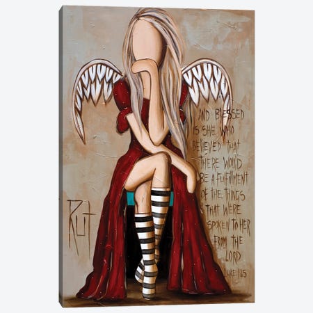 And Blessed Is She Canvas Print #RAC31} by Ruth's Angels Canvas Art