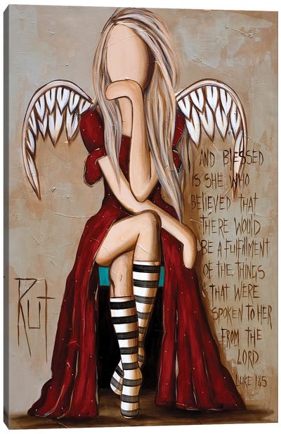 And Blessed Is She Canvas Art Print - Christianity Art