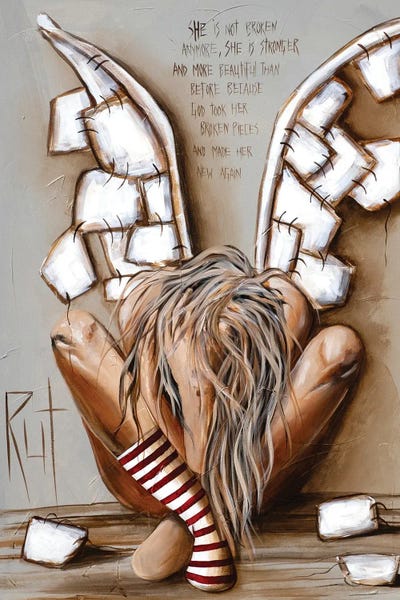 Big Prints & Large Wall Art - Canvas Prints: She Is Not Broken by Ruth's Angels