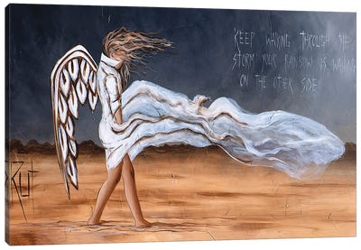 Keep Walking Through The Storm Canvas Art Print - 3-Piece Decorative Art