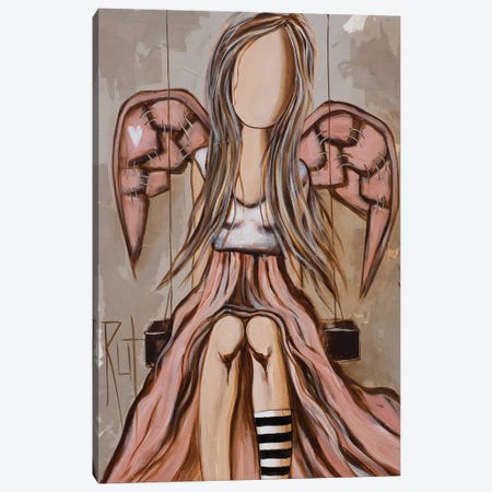 Angel On Swing Canvas Print #RAC58} by Ruth's Angels Canvas Art