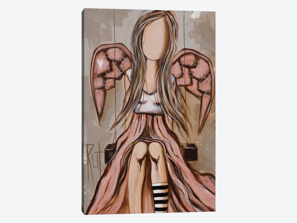 Angel On Swing by Ruth's Angels 1-piece Canvas Wall Art