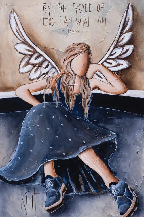 Angel Song Square Canvas Wall Art