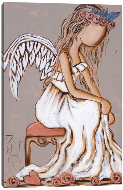 Angel With Crown Canvas Art Print - Wings Art