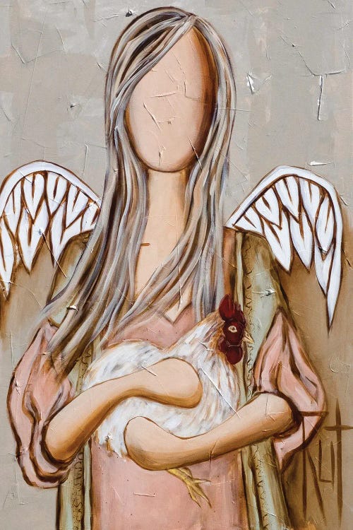 Angel Holding Chicken