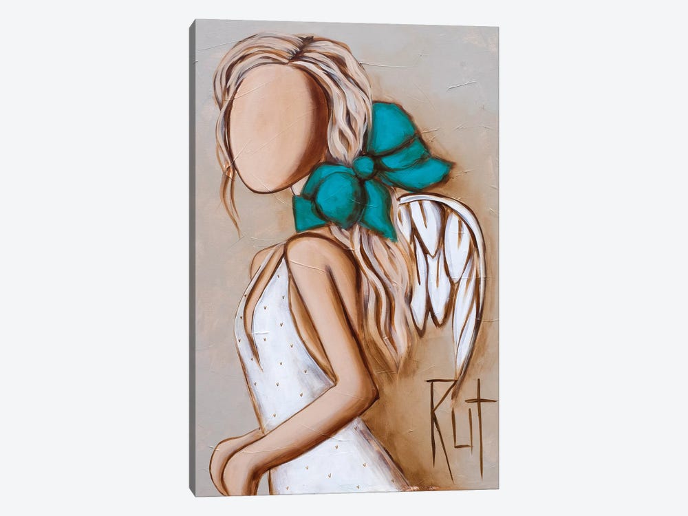 Blue Bow In Hair by Ruth's Angels 1-piece Canvas Art Print