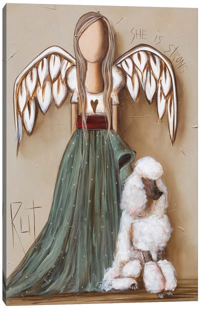 She Is Strong Canvas Art Print - Wings Art