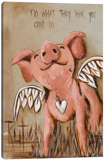 Do What They Think Canvas Art Print - Pig Art