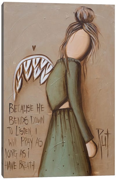 Because He Bends Canvas Art Print - Wings Art