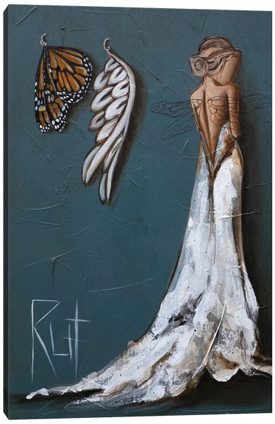 Butterfly And Angel Wings Canvas Art Print - Angel Art