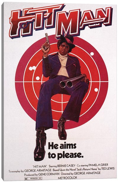 Hit Man Film Poster Canvas Art Print - Crime & Gangster Movie Art