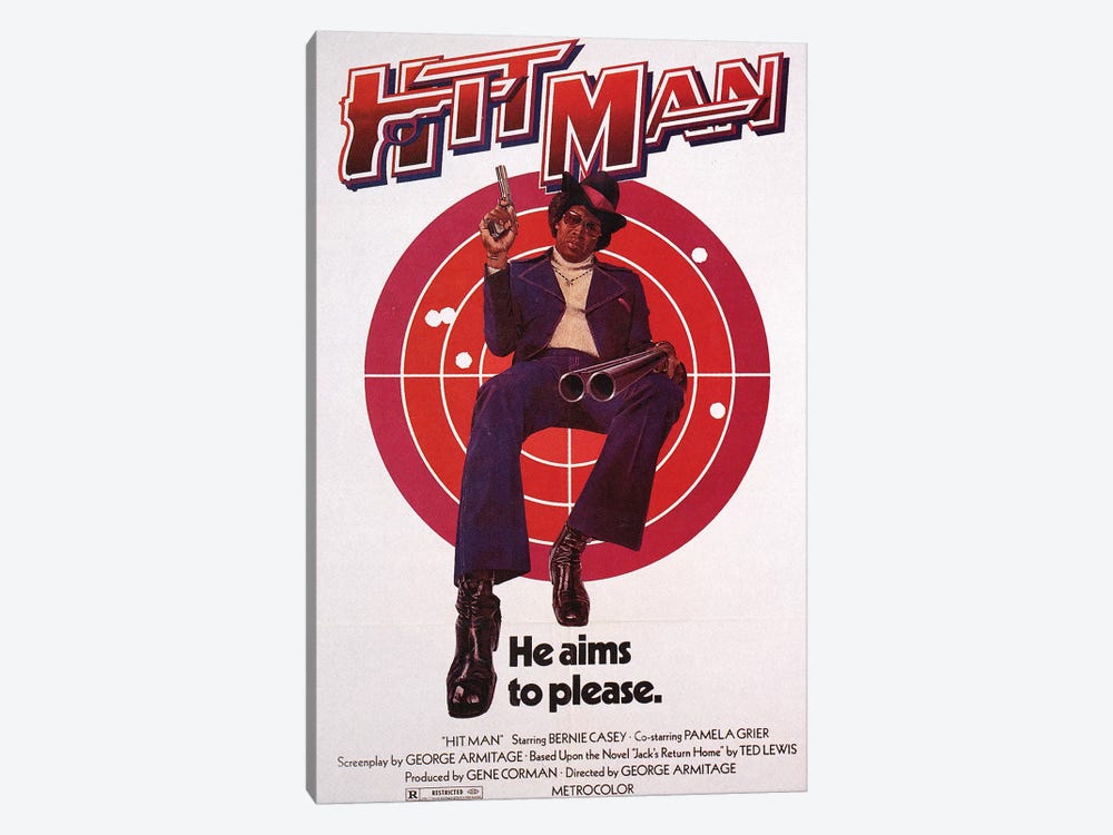 Hit Man Film Poster by Radio Days 1-piece Canvas Wall Art