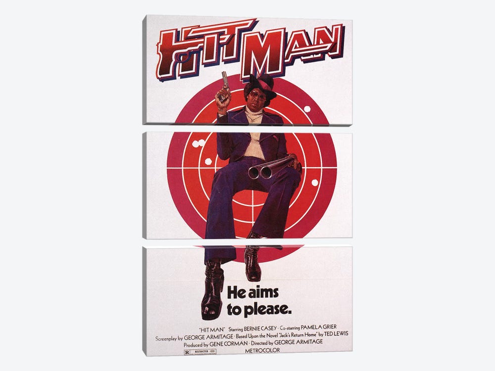 Hit Man Film Poster by Radio Days 3-piece Canvas Art