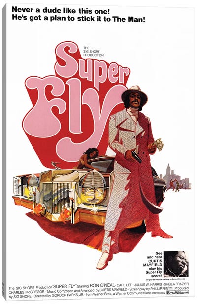 Super Fly Film Poster Canvas Art Print - Best Selling TV & Film