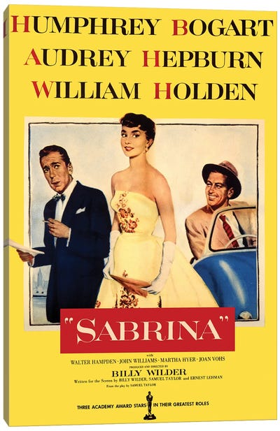 Sabrina Film Poster Canvas Art Print - Drama Movie Art
