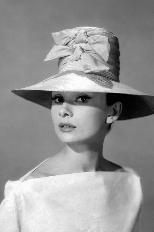 Audrey Hepburn In A Tall Two-Bowed Hat