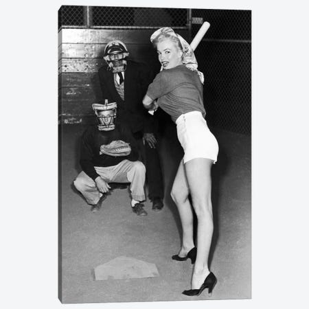 Marilyn Monroe At The Plate In Black Heels Canvas Print #RAD120} by Radio Days Canvas Print
