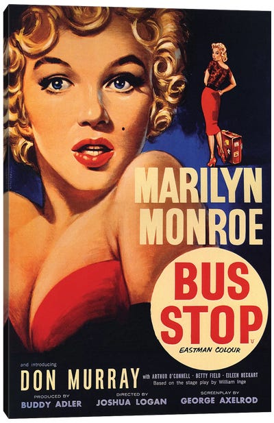 Bus Stop Film Poster Canvas Art Print - Golden Age of Hollywood Art
