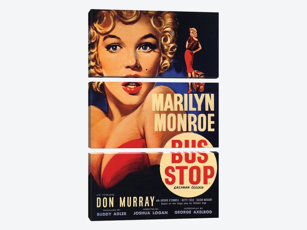 Bus Stop Film Poster by Radio Days 3-piece Canvas Art Print