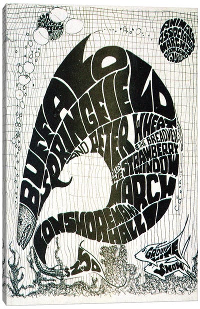 Vintage Big Fish Concerts Collage Canvas Art Print - Concert Posters