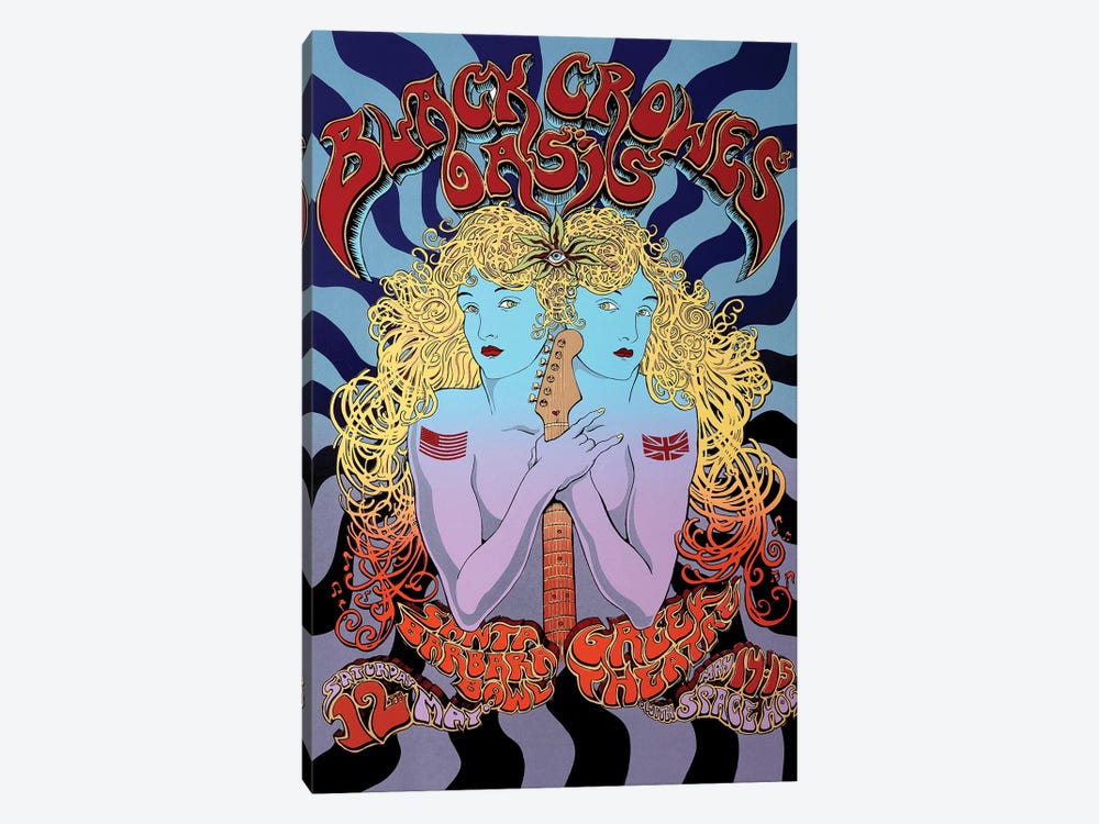 2001 Tour Of Brotherly Love (The Black Crowes, Oasis, Space Hog) Poster by Radio Days 1-piece Canvas Art Print