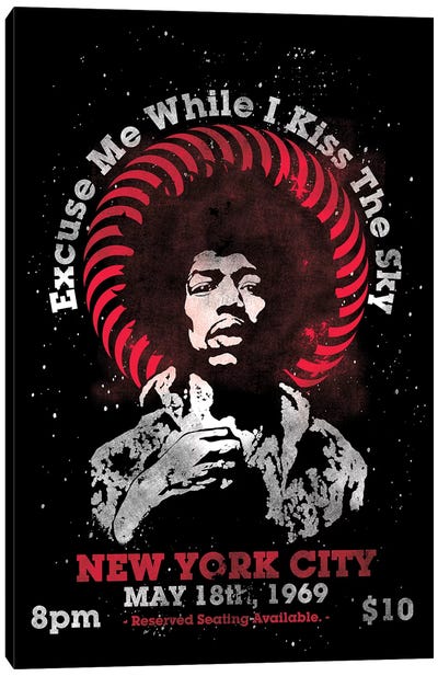 Jimi Hendrix Experience 1969 U.S. Tour At Madison Square Garden Tribute Poster Canvas Art Print - Sixties Nostalgia Art