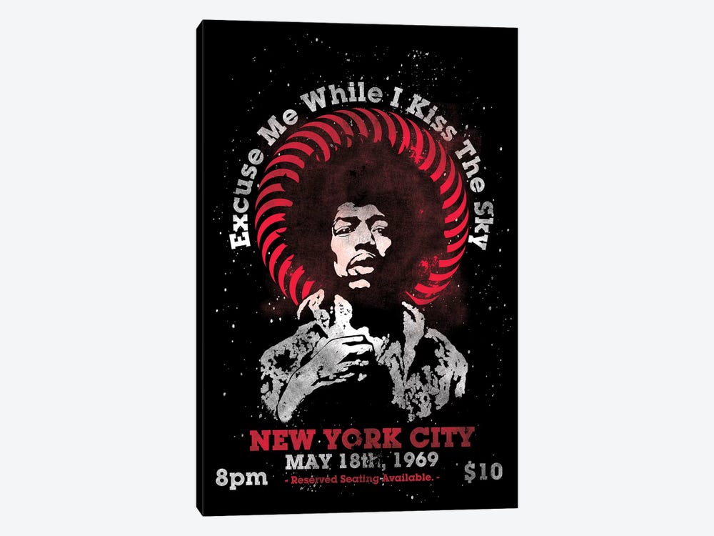 Jimi Hendrix Experience 1969 U.S. Tour At Madison Square Garden Tribute Poster by Radio Days 1-piece Canvas Art