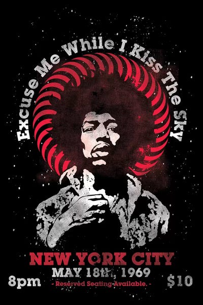 Musicians: Jimi Hendrix Experience 1969 U.S. Tour At Madison Square Garden Tribute Poster by Radio Days