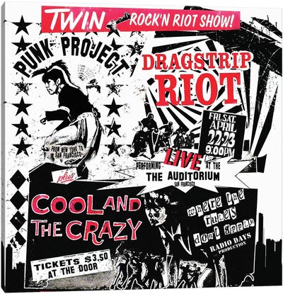Dragstrip Riot & Cool And The Crazy Double Feature Tribute Poster Canvas Art Print - Radio Days