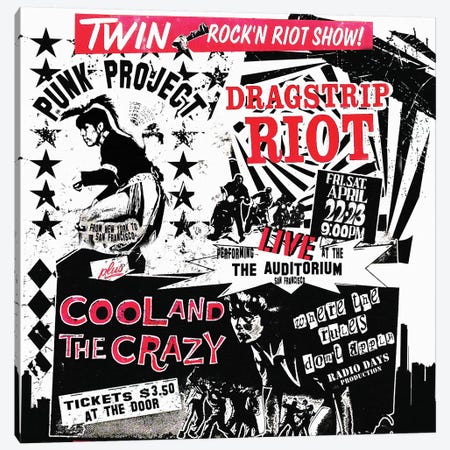 Dragstrip Riot & Cool And The Crazy Double Feature Tribute Poster Canvas Print #RAD132} by Radio Days Canvas Art