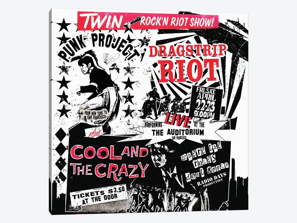Dragstrip Riot & Cool And The Crazy Double Feature Tribute Poster by Radio Days 1-piece Art Print