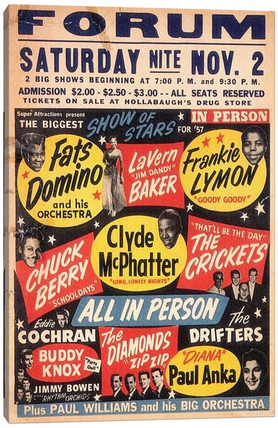 The Biggest Show Of Stars For '57 At The Forum Poster Canvas Art Print - Concert Posters