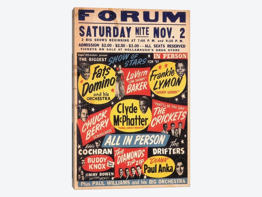 The Biggest Show Of Stars For '57 At The Forum Poster by Radio Days 1-piece Canvas Wall Art