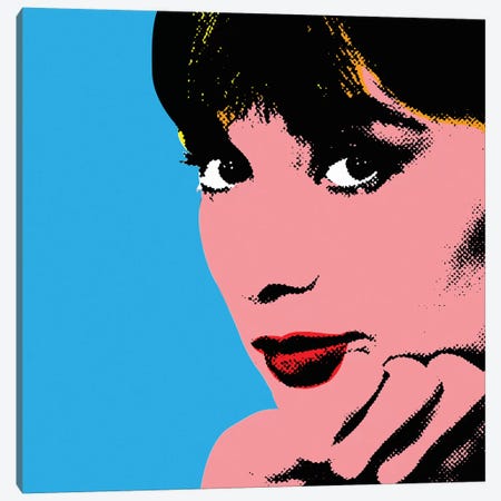 Audrey Hepburn Blue Dots Canvas Print #RAD143} by Radio Days Canvas Print