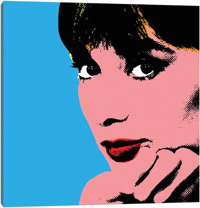Audrey Hepburn Blue Dots Canvas Art Print - Audrey Hepburn