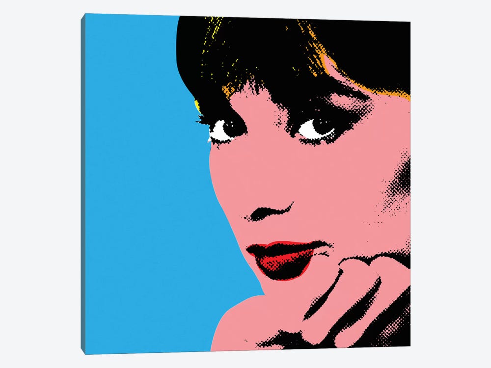 Audrey Hepburn Blue Dots 1-piece Art Print