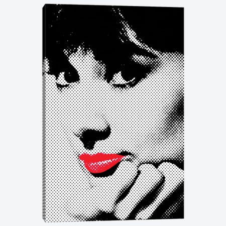 Audrey Hepburn Red Lips Canvas Print #RAD145} by Radio Days Canvas Art