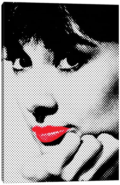 Audrey Hepburn Red Lips Canvas Art Print - Audrey Hepburn