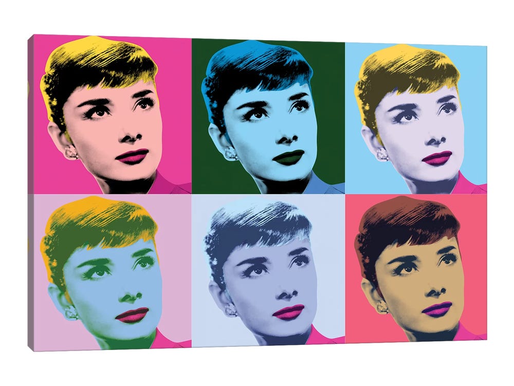 Audrey Hepburn Pop Art Canvas