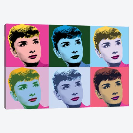 Audrey Hepburn Warhol Sabrina Canvas Print #RAD147} by Radio Days Canvas Artwork