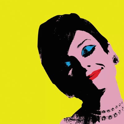Audrey Hepburn Yellow Dots by Radio Days canvas print