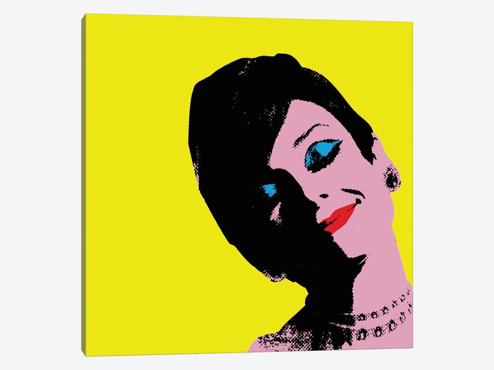 Audrey Hepburn Yellow Dots by Radio Days 1-piece Canvas Wall Art